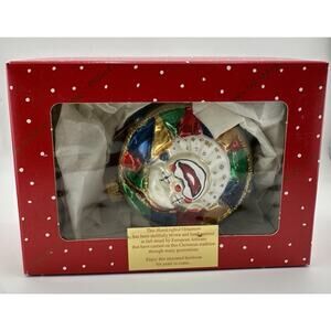 Dillard’s Polish Glass Clown Face Ornament Hand Painted Blown Glass NIB